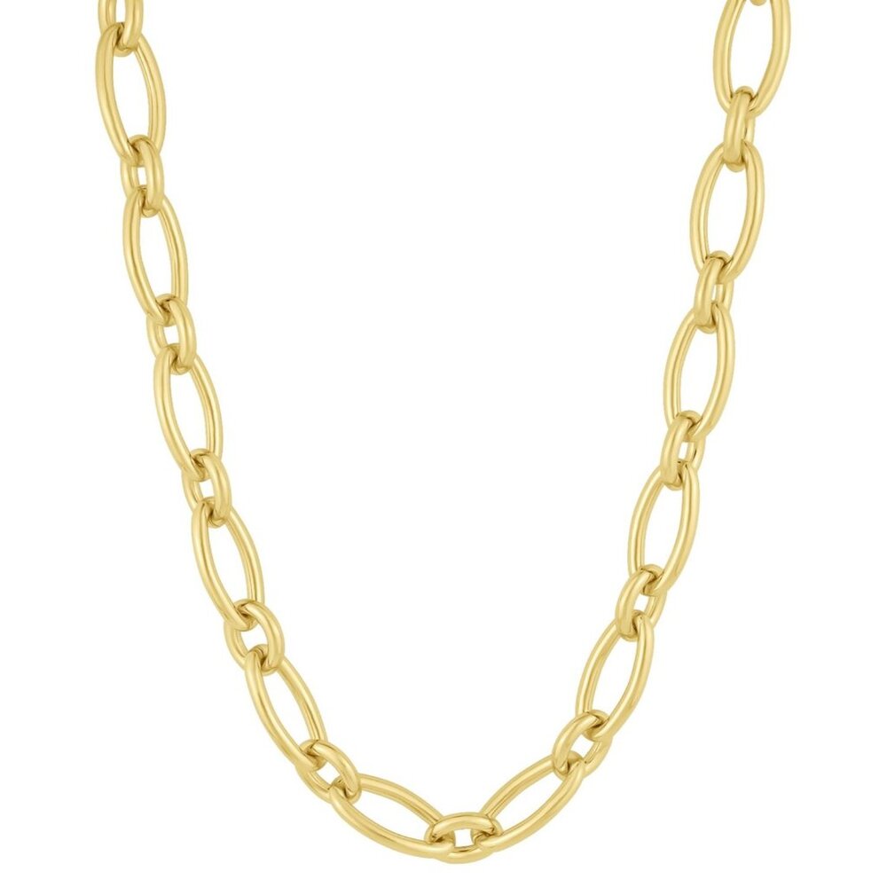 And Now This Polished Oval Link Chain Necklace, 16" + 2" Extender -‎ Gold Plated